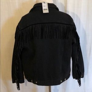 Topshop moto fringe denim jacket